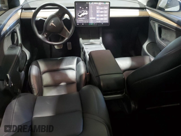 2022 Tesla Model Y Performance with VIN 7SAYGDEF7NF520825, listed as a Copart auction lot 57400245 with 55,437 mi miles and Salvage title. Bid and sale history available at DreamBid. Image 8.