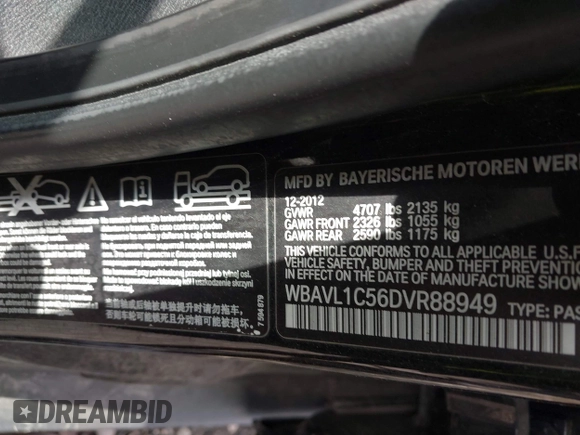 2013 BMW X1 xDrive28i z VIN WBAVL1C56DVR88949, wystawiony jako IAAI lot #42152710 z przebiegiem 93 136 mil mil oraz . Historia ofert i sprzedaży dostępna na DreamBid. Obrazek 9.