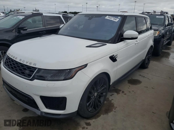 2020 Land Rover Range Rover Sport SE with VIN SALWG2SU7LA721599, listed as a Copart auction lot 74437154 with 0 mi miles and Non Repairable. Bid and sale history available at carsss.com. Image 1.