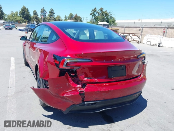 2025 Tesla Model 3 Long Range with VIN 5YJ3E1EA6SF917745, listed as a IAAI auction lot 42533673 with 7,305 mi miles and . Bid and sale history available at DreamBid. Image 6.