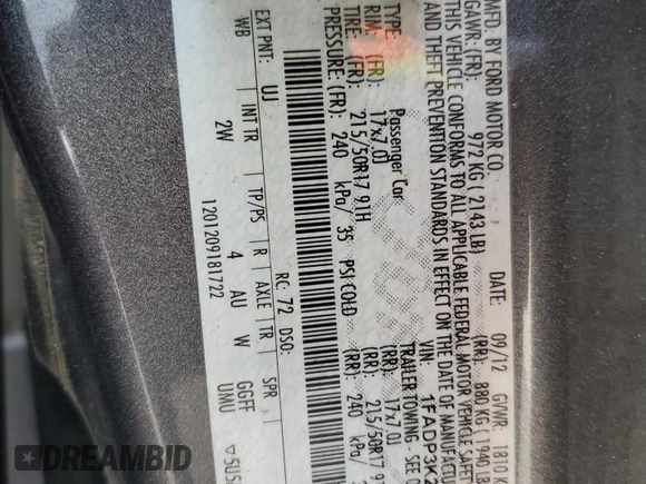 2013 Ford Focus SE with VIN 1FADP3K21DL153204, listed as a Copart auction lot 49231735 with 135,345 mi miles and Salvage Title. Bid and sale history available at carsss.com. Image 13.
