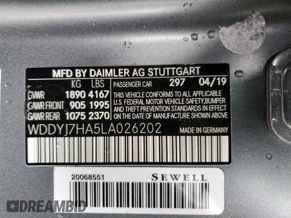 2020 Mercedes-Benz AMG GT AMG GT z VIN WDDYJ7HA5LA026202, wystawiony jako Copart lot #78685704 z przebiegiem 19 658 mil mil oraz Szkoda całkowita • Salvage title. Historia ofert i sprzedaży dostępna na DreamBid. Obrazek 14.