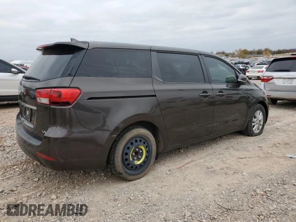 2017 Kia Sedona LX with VIN KNDMB5C15H6225424, listed as a Copart auction lot 43068985 with 187,442 mi miles and Clean Title. Bid and sale history available at carsss.com. Image 3.