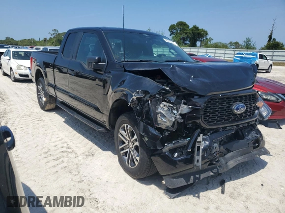 2023 Ford F-150 XL with VIN 1FTEX1EP1PFB25819, listed as a Copart auction lot 46221625 with 20,676 mi miles and Salvage title. Bid and sale history available at DreamBid. Image 4.