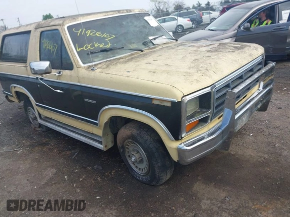 1984 Ford Bronco with VIN 1FMEU15FXELA50791, listed as a IAAI auction lot 41926107 with 12,469 mi miles and . Bid and sale history available at DreamBid. Image 1.