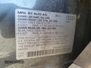2021 Audi Q5 Sportback Premium Plus with VIN WA15AAFY8M2111910, listed as a Copart auction lot 46950345 with 79,594 mi miles and Salvage title. Bid and sale history available at DreamBid. Image 13.