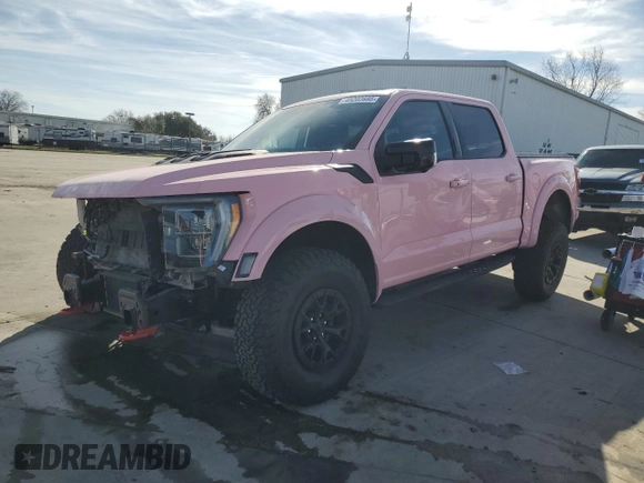 2023 Ford F-150 Raptor with VIN 1FTFW1RJ7PFA73609, listed as a Copart auction lot 45202695 with 22,974 mi miles and Salvage Title. Bid and sale history available at DreamBid. Image 1.