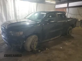 2021 Ram 1500 Big Horn with VIN 1C6SRFFT2MN681801, listed as a Copart auction lot 60711315 with 38,677 mi miles and Salvage title. Bid and sale history available at DreamBid. Image 1.