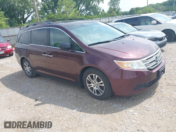 2011 Honda Odyssey EX-L with VIN 5FNRL5H6XBB096891, listed as a IAAI auction lot 42840531 with 214,842 mi miles and . Bid and sale history available at DreamBid. Image 1.