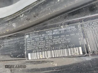 2000 BMW 3 Series 323Ci with VIN WBABM3341YJN64191, listed as a Copart auction lot 84349944 with Not Provided miles and Salvage Title. Bid and sale history available at DreamBid. Image 12.