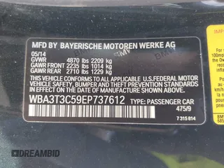 2014 BMW 4 Series 435i with VIN WBA3T3C59EP737612, listed as a IAAI auction lot 42260394 with 104,877 mi miles and . Bid and sale history available at DreamBid. Image 9.