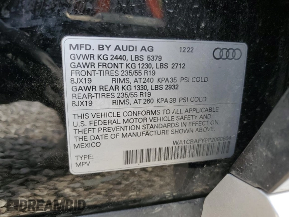 2023 Audi Q5 Prestige with VIN WA1CBAFY8P2080604, listed as a Copart auction lot 49996904 with 13,153 mi miles. Bid and sale history available at carsss.com. Image 13.