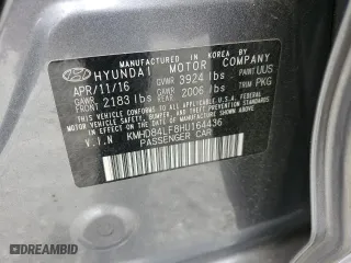 2017 Hyundai Elantra SE with VIN KMHD84LF8HU164436, listed as a Copart auction lot 54263305 with 145,692 mi miles and Clean Title. Bid and sale history available at carsss.com. Image 12.