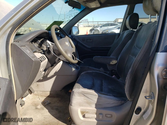 2001 Toyota Highlander with VIN JTEGF21A410003318, listed as a Copart auction lot 80709484 with 0 mi miles and Salvage Title. Bid and sale history available at carsss.com. Image 7.