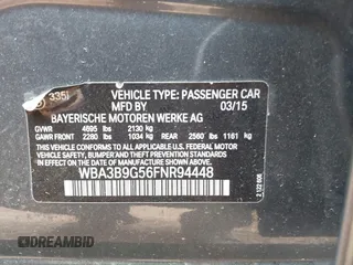 2015 BMW 3 Series 335i xDrive with VIN WBA3B9G56FNR94448, listed as a IAAI auction lot 41948101 with 134,414 mi miles and . Bid and sale history available at carsss.com. Image 9.