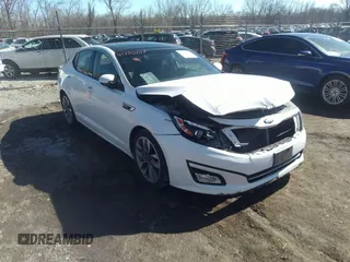 2015 Kia Optima SXL Turbo with VIN 5XXGR4A60FG378566, listed as a IAAI auction lot 41750017 with 111,850 mi miles and . Bid and sale history available at DreamBid. Image 1.