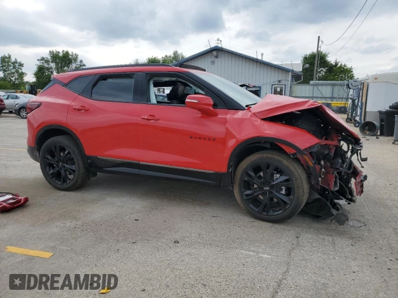 2021 Chevrolet Blazer RS z VIN 3GNKBKRS5MS500535, wystawiony jako Copart lot #59502815 z przebiegiem Nie podano mil oraz Szkoda całkowita • Salvage title. Historia ofert i sprzedaży dostępna na DreamBid. Obrazek 4.