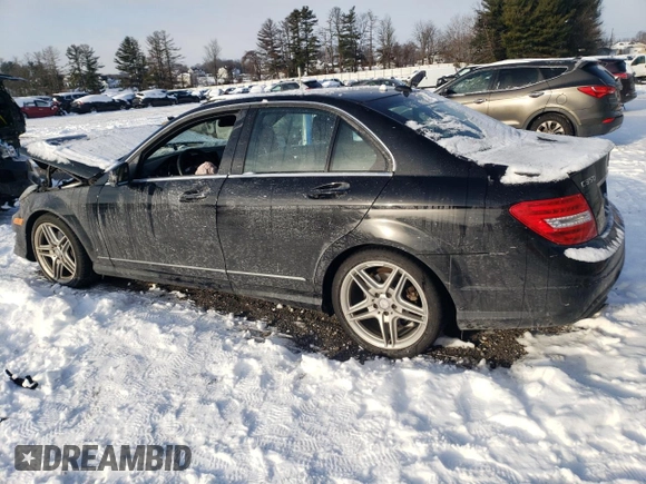 2013 Mercedes-Benz C 350 Sport with VIN WDDGF5HB6DA835218, listed as a Copart auction lot 41337035 with 56,977 mi miles and Salvage Title. Bid and sale history available at DreamBid. Image 2.