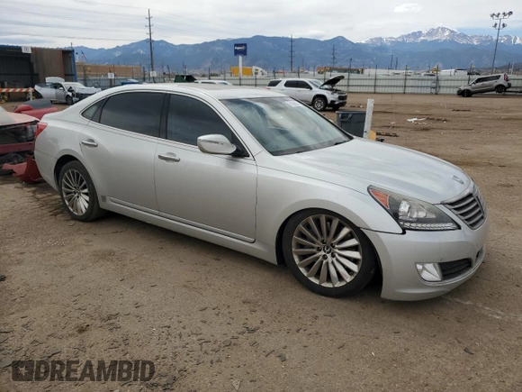 2014 Hyundai Equus Signature with VIN KMHGH4JH1EU078527, listed as a Copart auction lot 51106305 with Not Provided miles and Salvage Title. Bid and sale history available at DreamBid. Image 4.