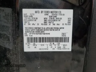 2014 Ford F-150 XL with VIN 1FTFX1EF5EFA61616, listed as a Copart auction lot 54660705 with Not provided miles and Salvage title. Bid and sale history available at DreamBid. Image 12.