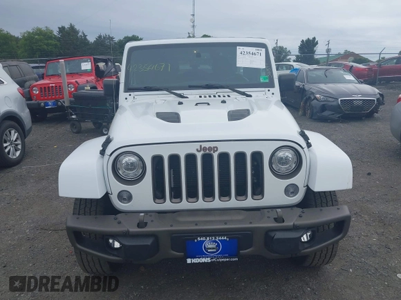 2017 Jeep Wrangler Unlimited 75th Anniversary z VIN 1C4HJWEG8HL502984, wystawiony jako IAAI lot #42354671 z przebiegiem 108 900 mil mil oraz . Historia ofert i sprzedaży dostępna na DreamBid. Obrazek 12.