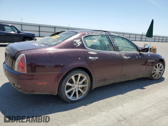 2007 Maserati Quattroporte z VIN ZAMCE39AX70027000, wystawiony jako Copart lot #60355475 z przebiegiem Nie podano mil oraz Czysty tytuł • Clean title. Historia ofert i sprzedaży dostępna na DreamBid. Obrazek 3.