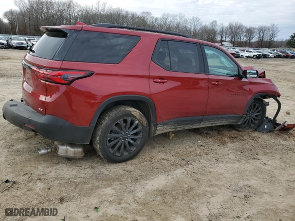 2022 Chevrolet Traverse RS with VIN 1GNERJKW6NJ130246, listed as a Copart auction lot 45039085 with 53,215 mi miles and Salvage Title. Bid and sale history available at carsss.com. Image 3.