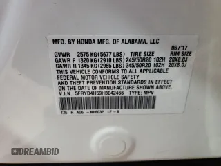 2017 Acura MDX w/Technology Pkg with VIN 5FRYD4H59HB042466, listed as a Copart auction lot 51431303 with 80,075 mi miles. Bid and sale history available at carsss.com. Image 13.