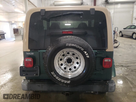 2000 Jeep Wrangler Sahara with VIN 1J4FA59S2YP778631, listed as a Copart auction lot 54313665 with 160,683 mi miles and Salvage Title. Bid and sale history available at carsss.com. Image 6.