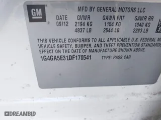 2013 Buick LaCrosse with VIN 1G4GA5E31DF170541, listed as a IAAI auction lot 41448227 with 129,549 mi miles. Bid and sale history available at carsss.com. Image 9.