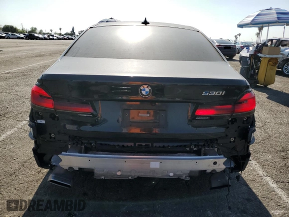 2023 BMW 5 Series 530i with VIN WBA53BH05PCM01563, listed as a Copart auction lot 55525515 with 23,371 mi miles and Salvage title. Bid and sale history available at DreamBid. Image 6.