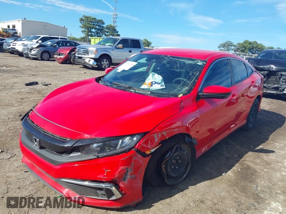 2020 Honda Civic Sedan LX with VIN 2HGFC2F62LH553713, listed as a IAAI auction lot 40249274 with 59,762 mi miles. Bid and sale history available at carsss.com. Image 6.