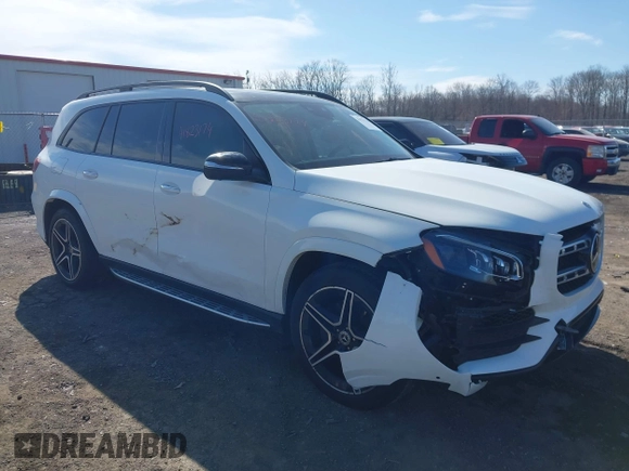 2021 Mercedes-Benz GLS 580 with VIN 4JGFF8GE9MA566937, listed as a IAAI auction lot 41823174 with 61,404 mi miles and . Bid and sale history available at DreamBid. Image 1.