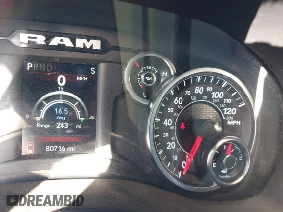 2021 Ram 2500 Big Horn with VIN 3C6UR5DLXMG676909, listed as a IAAI auction lot 41586919 with 80,716 mi miles. Bid and sale history available at carsss.com. Image 7.