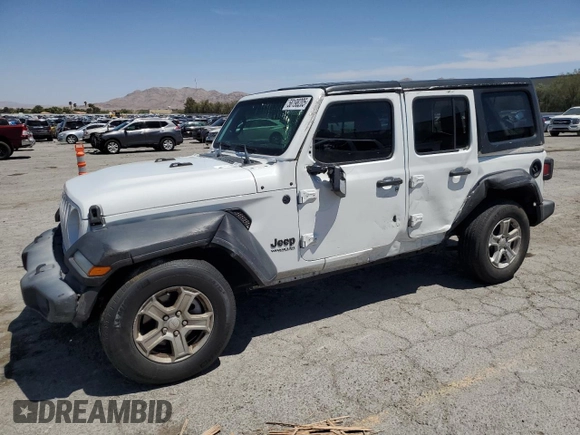 2022 Jeep Wrangler Unlimited Sport S with VIN 1C4HJXDG0NW142272, listed as a Copart auction lot 58198205 with 63,310 mi miles and Salvage title. Bid and sale history available at DreamBid. Image 1.