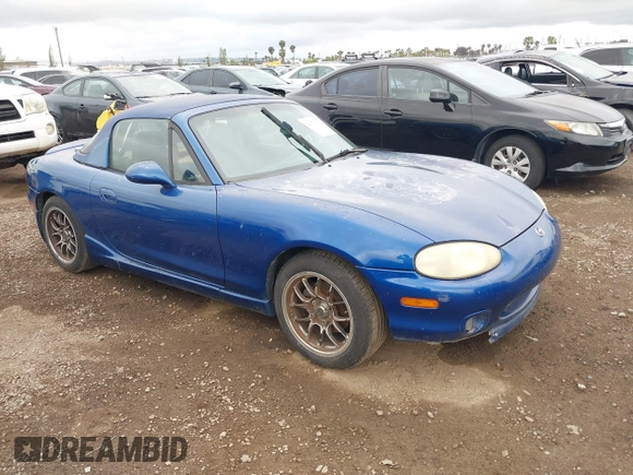 1999 Mazda MX-5 Miata with VIN JM1NB3539X0130910, listed as a IAAI auction lot 42175118 with 91,570 mi miles and . Bid and sale history available at DreamBid. Image 1.