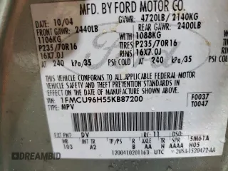 2005 Ford Escape Hybrid with VIN 1FMCU96H55KB87200, listed as a Copart auction lot 44643455 with Not provided miles and Salvage title. Bid and sale history available at DreamBid. Image 13.