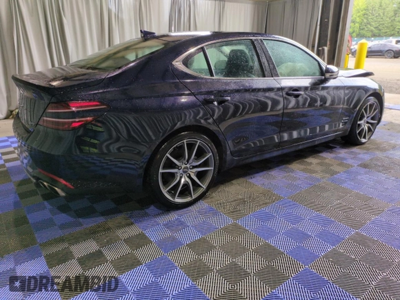 2023 Genesis G70 2.0T with VIN KMTG34TA0PU132391, listed as a Copart auction lot 72075974 with 17,479 mi miles and Salvage Title. Bid and sale history available at DreamBid. Image 3.