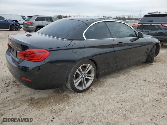 2018 BMW 4 Series 430i with VIN WBA4Z1C52JEE41444, listed as a Copart auction lot 46365525 with 56,335 mi miles and Salvage Title. Bid and sale history available at carsss.com. Image 3.
