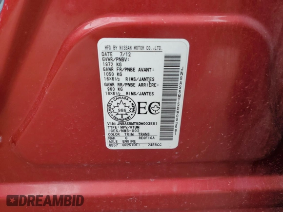2013 Nissan Rogue S with VIN JN8AS5MT5DW003581, listed as a Copart auction lot 86542524 with 347,946 mi miles and Clean Title. Bid and sale history available at DreamBid. Image 13.