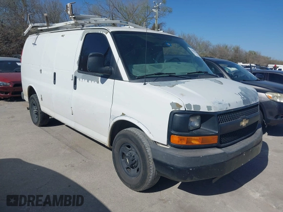 2012 Chevrolet Express Cargo Van with VIN 1GCWGFCA7C1106165, listed as a IAAI auction lot 41843495 with 315,215 mi miles. Bid and sale history available at carsss.com. Image 1.