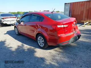 2014 Kia Rio LX with VIN KNADM4A35E6327324, listed as a IAAI auction lot 41893805 with 129,330 mi miles. Bid and sale history available at carsss.com. Image 3.