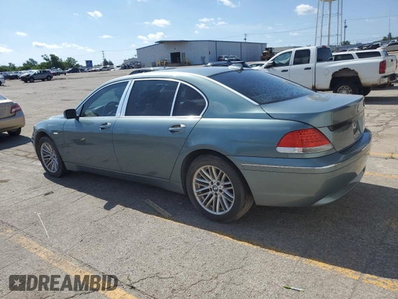 2004 BMW 7 Series 745Li with VIN WBAGN63414DS47413, listed as a Copart auction lot 62835195 with 118,457 mi miles and Clean title. Bid and sale history available at DreamBid. Image 2.