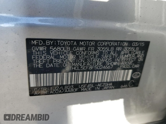 2015 Lexus LS 460 z VIN JTHCL5EF8F5024667, wystawiony jako Copart lot #45988755 z przebiegiem 113 543 mil mil oraz Czysty tytuł • Clean title. Historia ofert i sprzedaży dostępna na DreamBid. Obrazek 12.