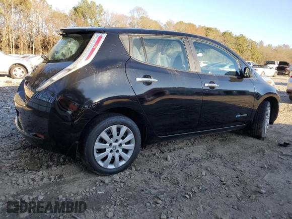 2015 Nissan LEAF SV with VIN 1N4AZ0CPXFC332849, listed as a Copart auction lot 47078555 with 77,339 mi miles and Salvage Title. Bid and sale history available at carsss.com. Image 3.