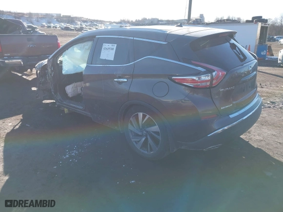 2015 Nissan Murano SL with VIN 5N1AZ2MH7FN207837, listed as a IAAI auction lot 41649300 with 228,418 mi miles. Bid and sale history available at carsss.com. Image 3.