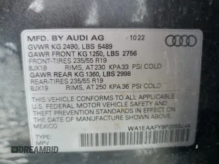 2023 Audi Q5 S line Premium Plus with VIN WA1EAAFY9P2055044, listed as a Copart auction lot 63425165 with 58,805 mi miles and Clean title. Bid and sale history available at DreamBid. Image 13.