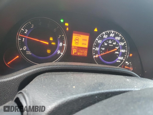 2008 Infiniti G35 Journey with VIN JNKBV61E58M224729, listed as a Copart auction lot 62152085 with 174,720 mi miles and Salvage title. Bid and sale history available at DreamBid. Image 9.