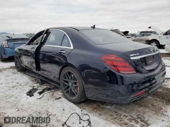 2019 Mercedes-Benz S-Class AMG S 63 with VIN WDDUG8JB5KA463752, listed as a Copart auction lot 88930085 with 27,425 mi miles and Salvage Title. Bid and sale history available at carsss.com. Image 2.