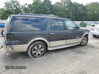 2007 Ford Expedition Max Eddie Bauer z VIN 1FMFK17537LA91569, wystawiony jako Copart lot #55829234 z przebiegiem 231 897 mil mil oraz Szkoda całkowita • Salvage title. Historia ofert i sprzedaży dostępna na DreamBid. Obrazek 3.
